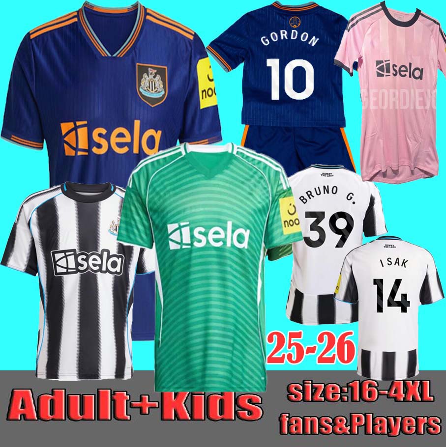 S-4XL ISAK BRUNO G. NewCastL e 24 25 26 Soccer Jerseys TONALI 2025 2026 football shirt NewCasltE united GORDON NUFC Men Kids kit