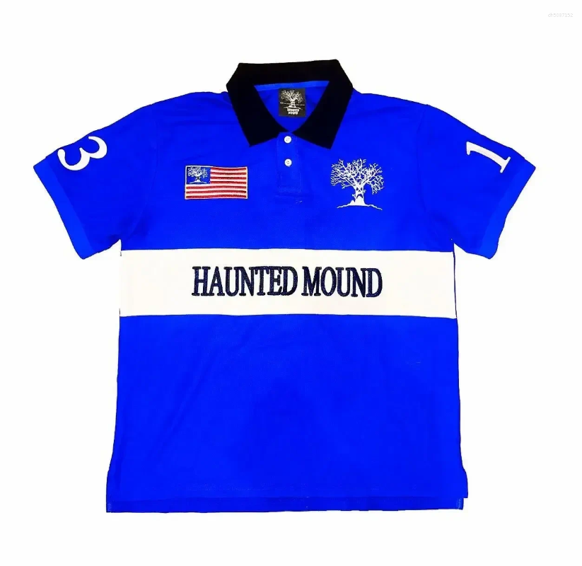 Men's T Shirts Haunted Mound Pumpkin Head Polo ShirtY2K Tshirt Mens Hip Hop Letter Embroidery Retro Oversized Shirt Cotton Short Sleeve Tops