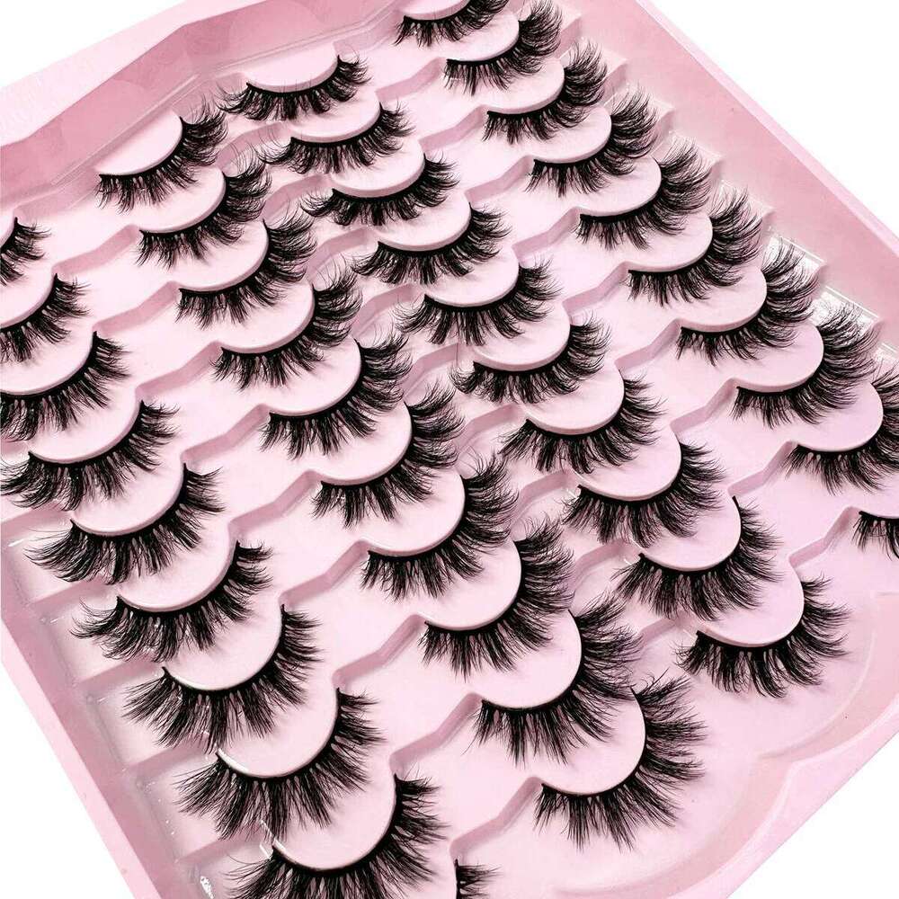 20pairs 5D Fluffy Eyelashes D Curl Thick Cat Eye Lashes Soft Wispy 8D Volume Fake Eyelash Extension Makeup X250723