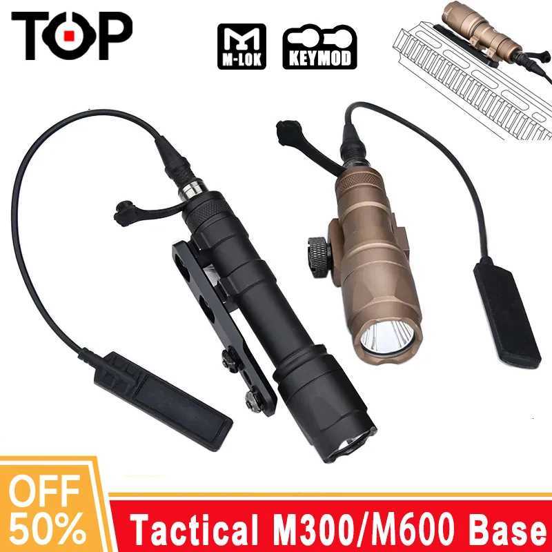 WADSN Tactical M600 M600C M300 M300A Flashlight With M-LOK Keymod Offset Mounting Base Airsoft Gun Hunting Weapon Scout Light W250722
