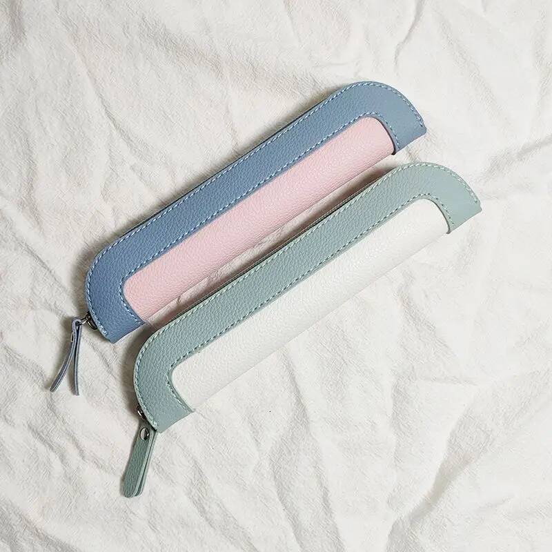 PU Leather Fashion Mini Pouch Business Office Portable Pen Woman Student Cute Wholesale Pencil Case Storage Bag