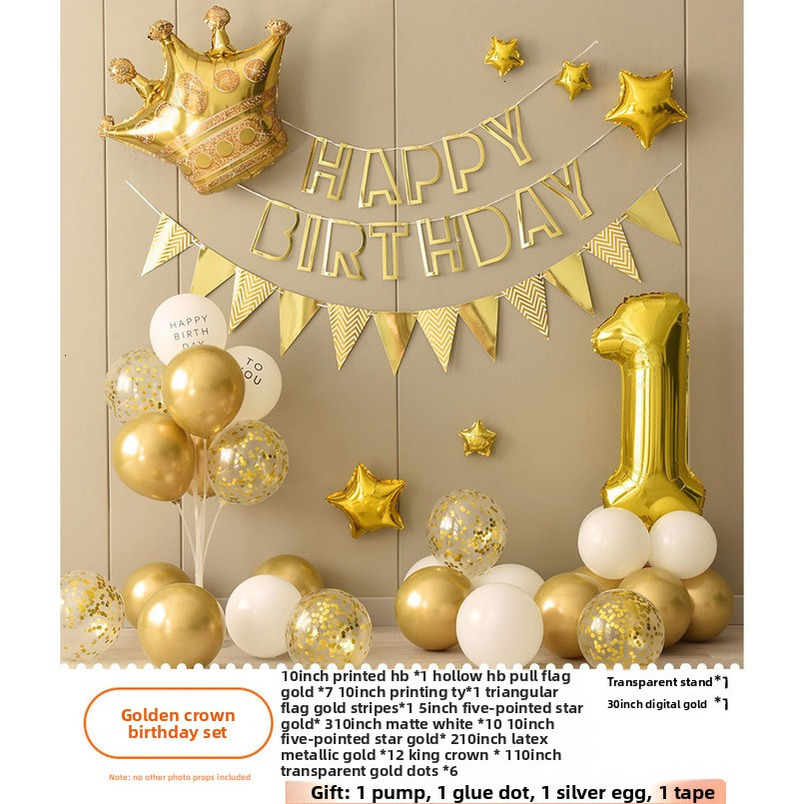 Baby's First Birthday Background Wall Decoration Set Balloon Package Boy Girl Party Scene Setup