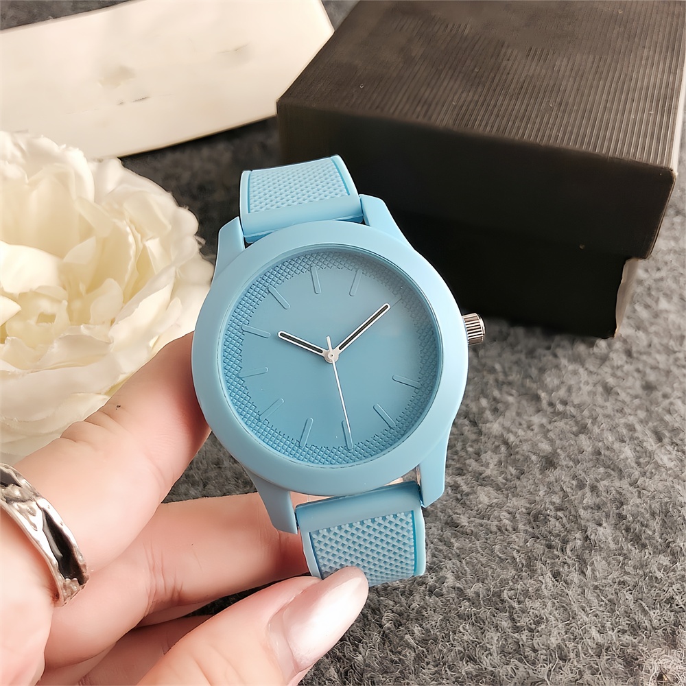 New Arrival Fashion Women Girls Silver Gold Stainless Steel Blue Pink Black White Crocodile Electronic Watch Silica Gel Bracelet Jewelry Gift