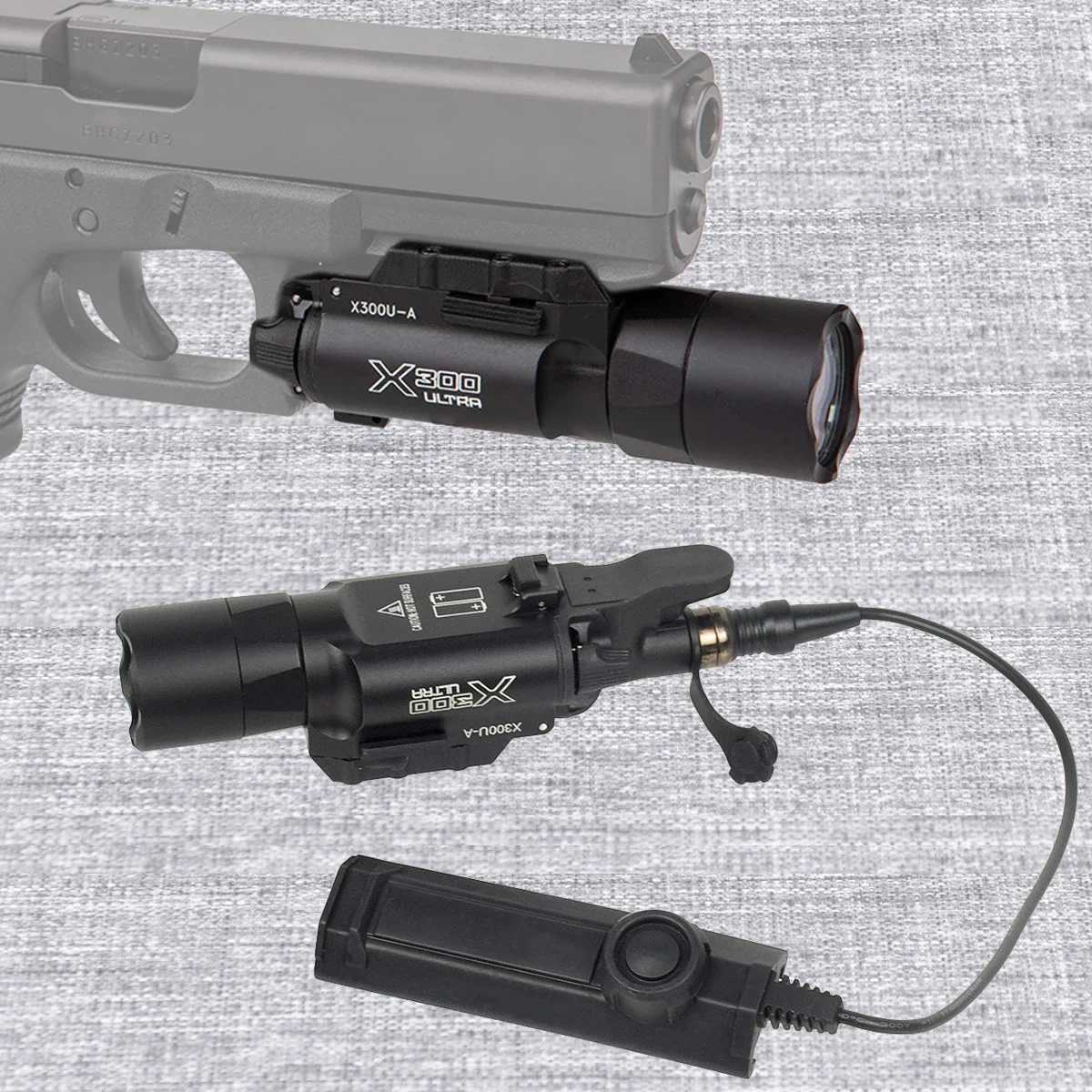 Tactical SureFire X300 Ultra X300V X300V-IR Weapon Gun Flashlight For Glock 17 Light With Dual Function Pressure Switch W250722