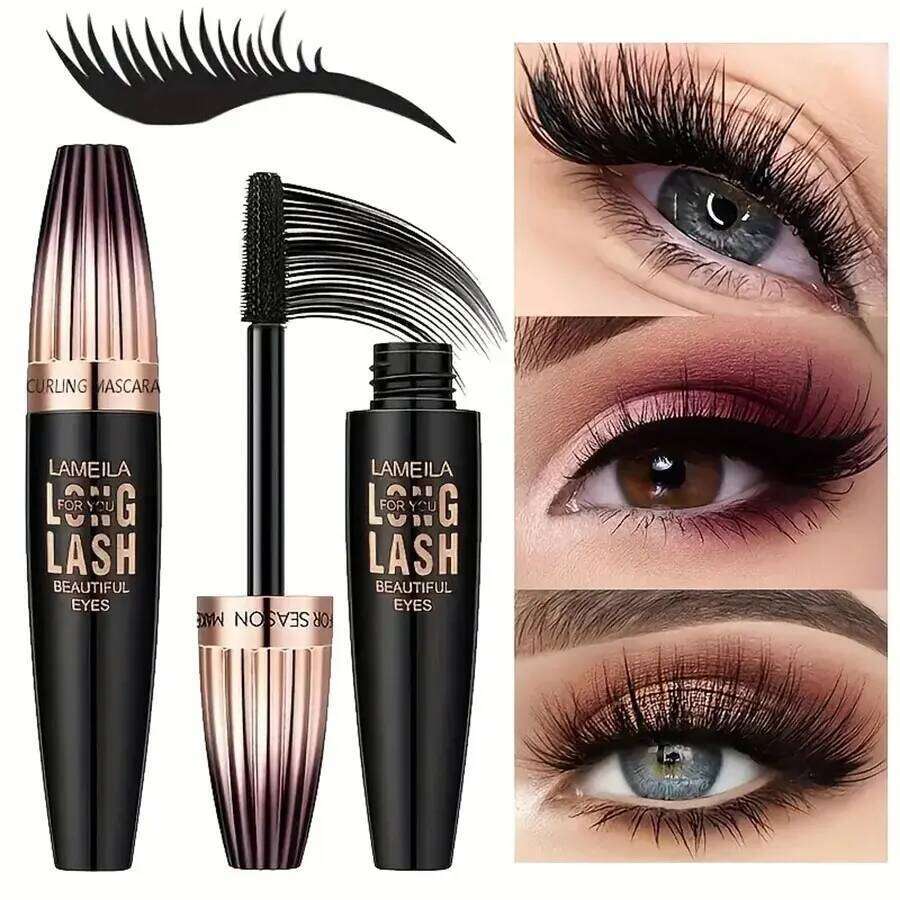 Waterproof 4D Mascara Thick Long Sdge-proof Plump Encrypted Long-lasting Curling Large Eye Makeup, Makeup Tools X250722