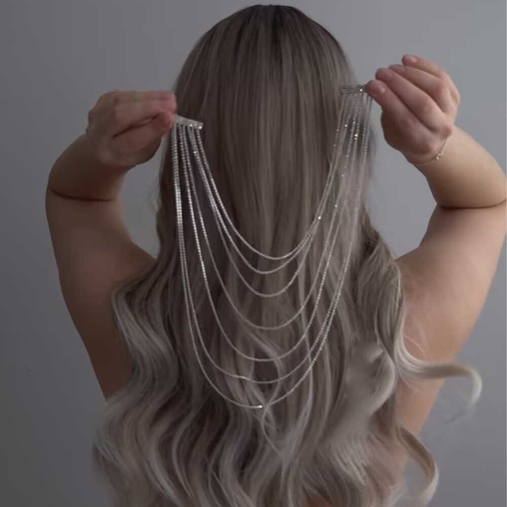Hot Selling High Quality Mesh Tassel Headpiece Bridal Accessory Versatile Multi layer Hair Accessory Chain Hip Hop