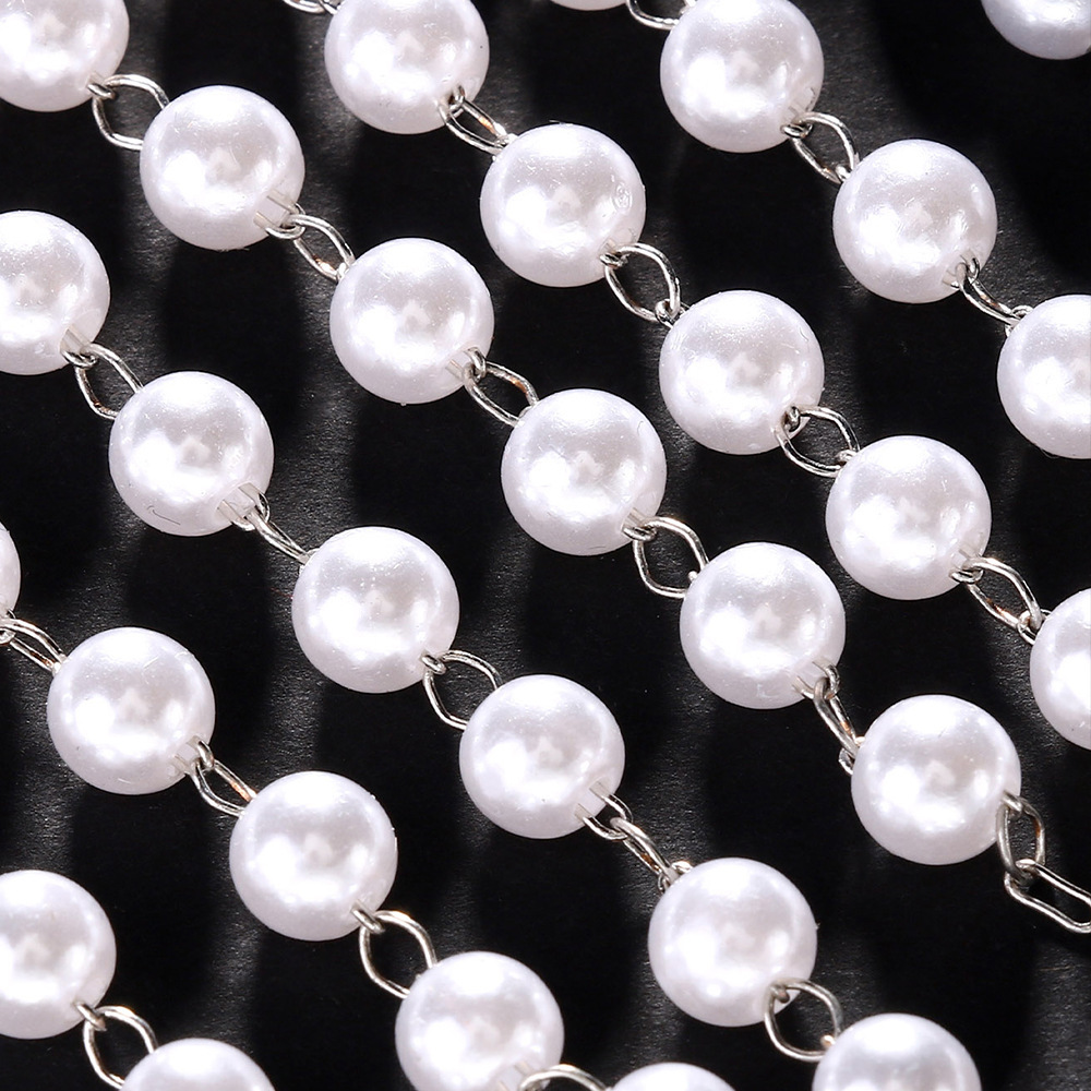 Hip Hop Pearl Headwear Statement Luxury Tassel Hair Accessory for Party Ball