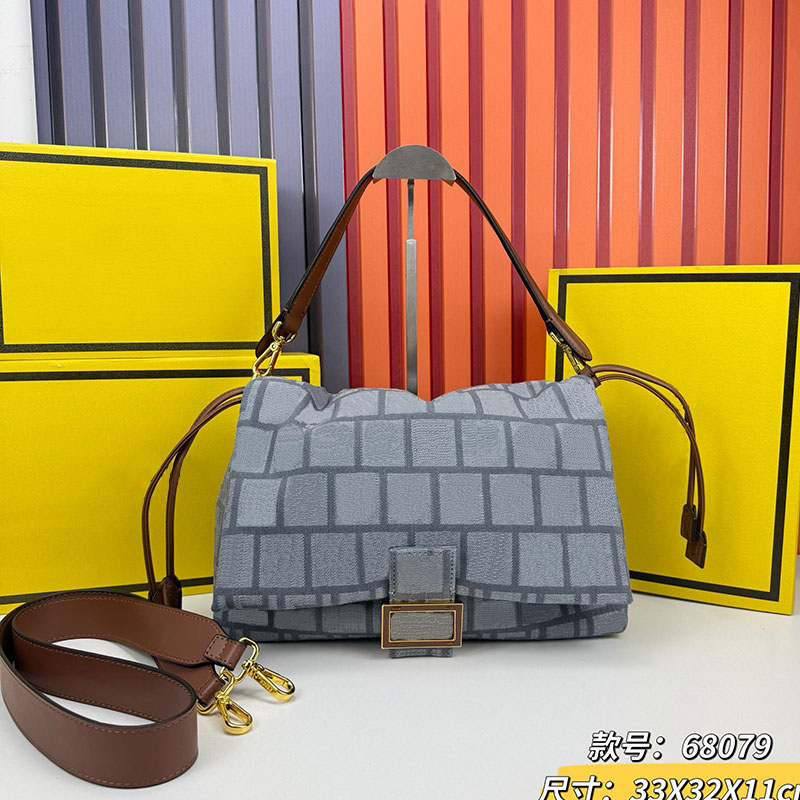 Designer Shoulder Bag Retro Vintage Flower Handbag Luxury Canvas Womens Crossbody Bag Wallet Fashion Blue Jacquard Handbag Large Capacity Shoulder Underarm Bag