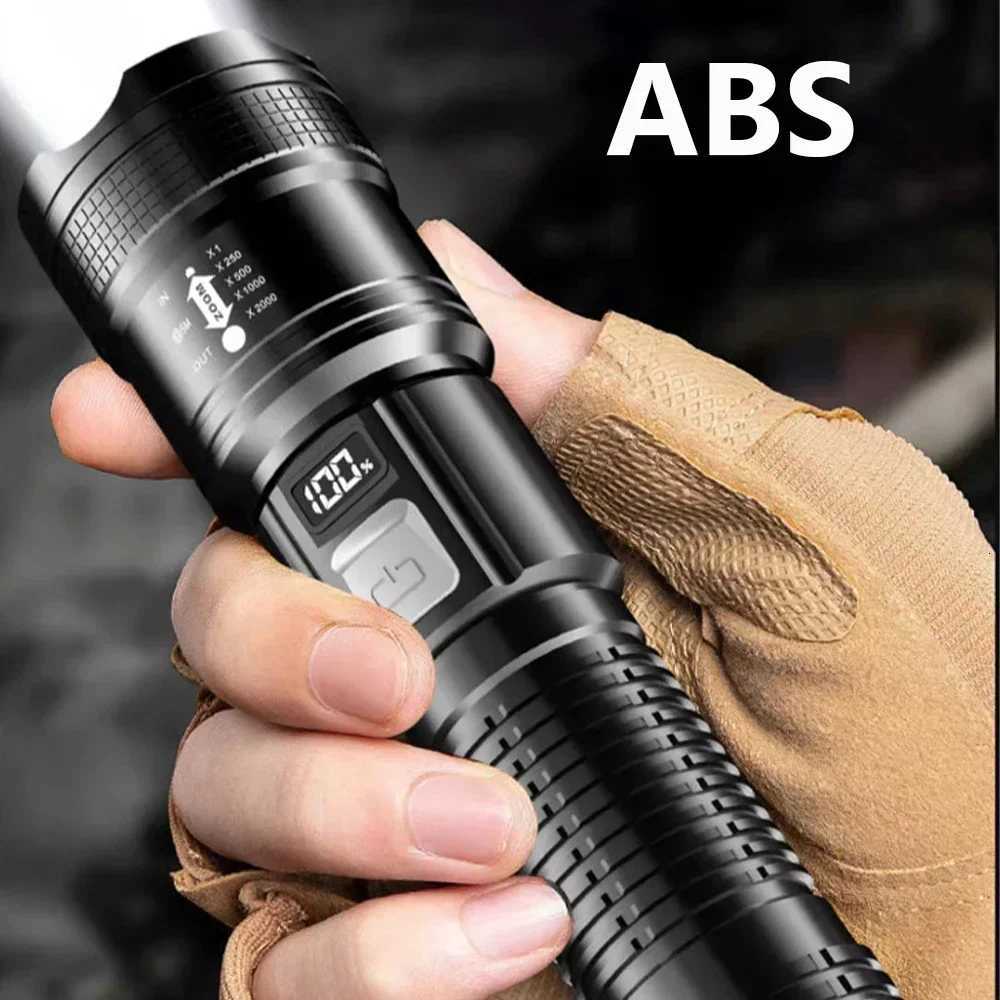 100000 Lumens Super Bright Long Range LED Flashlight Tactical Flashlight Outdoor Waterproof Flashlight Camping Lantern Torch Z250722