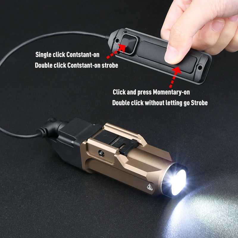 1000Lumen Hunting Scout Light Tactical Weapon Gun Flashlight Toy Pistol Lamp High Power Torch Metal CS Wargame W250722