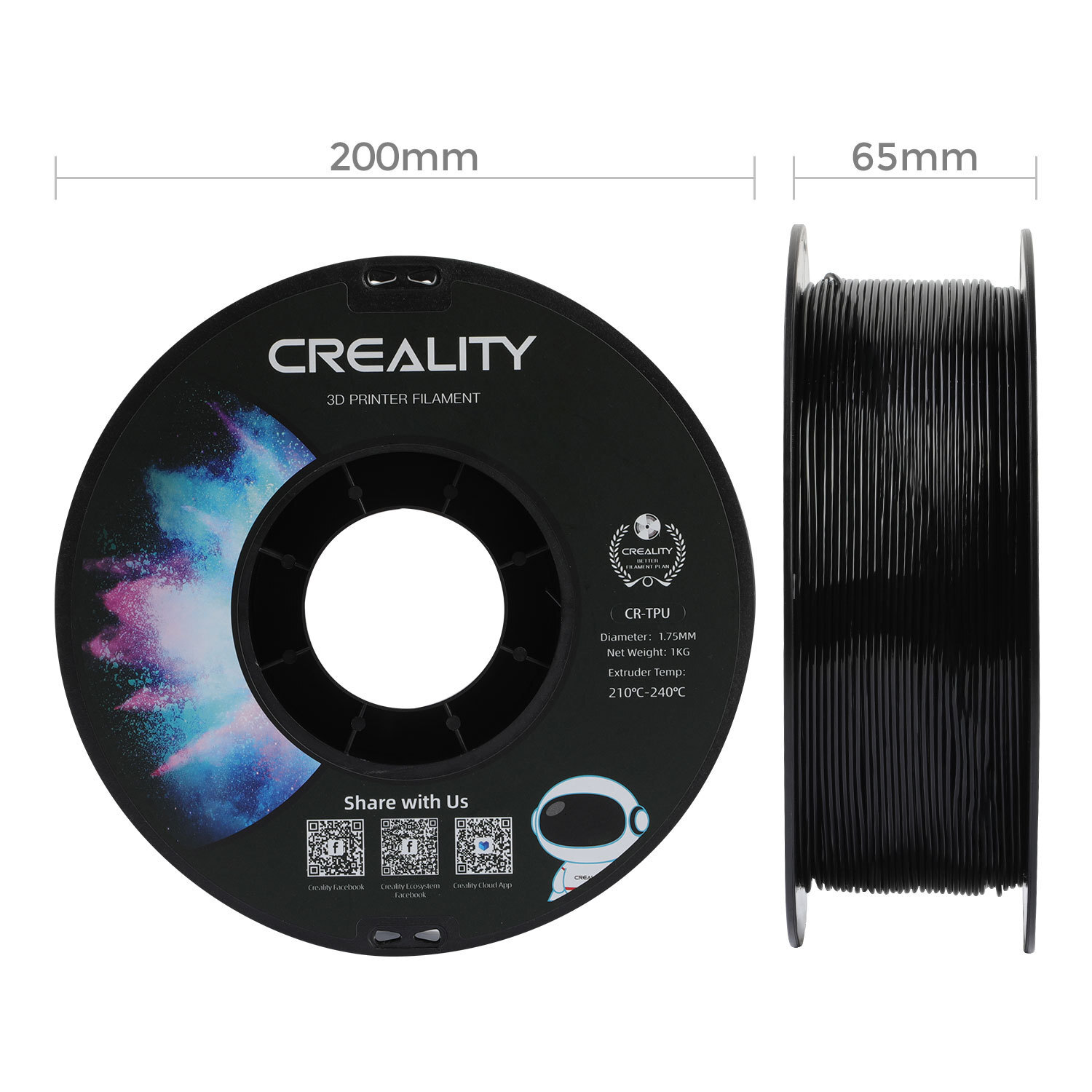 3D printing consumables TPU transparent soft rubber flexible elasticity 1.75mm 3D printing wire