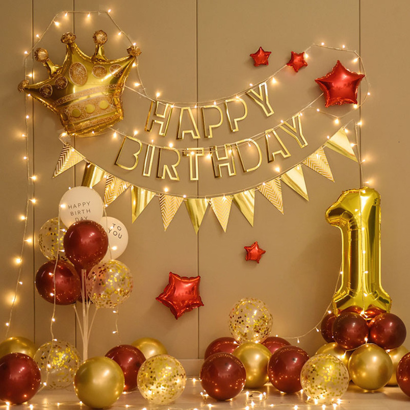 Baby's First Birthday Background Wall Decoration Set Balloon Package Boy Girl Party Scene Setup