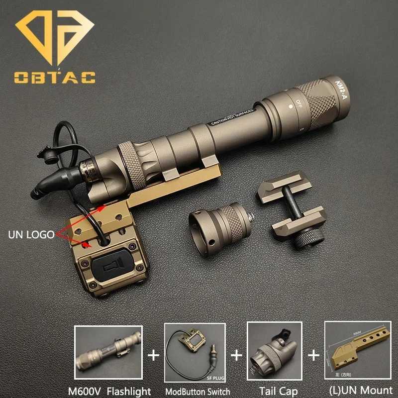 Tactical SF M300V M600V Flashlight Hunting Weapon CNC Metal Scout Light with ModButton Pressure Switch 20mm Picatinny Rail Mount W250722
