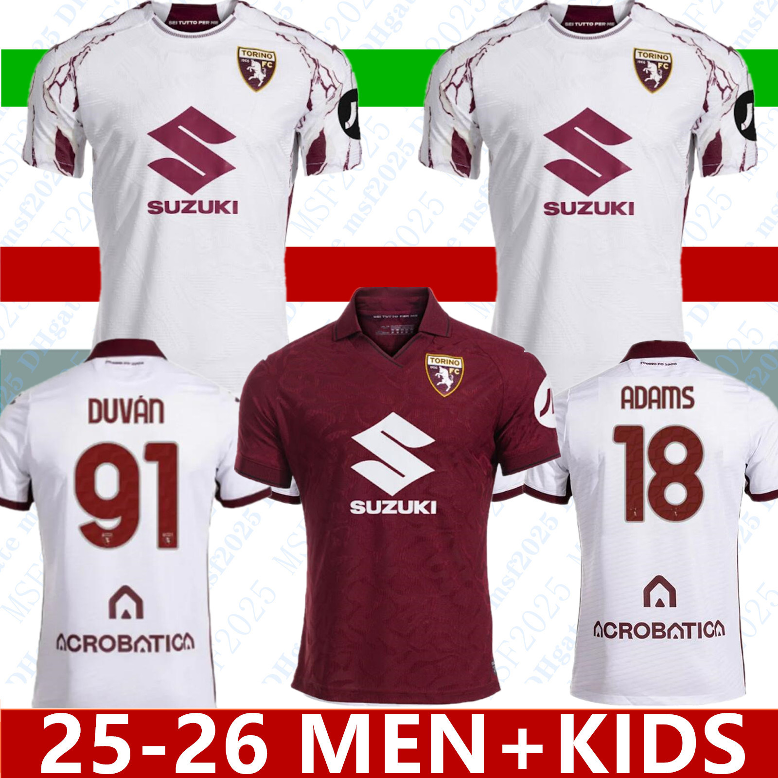 25 26 Torino FC Limited Edition Soccer Jerseys 2025 2026 ZAZA RICCI ZIMA T. SANABRIA LUKIC PELLEGRI SINGO SECK Home Away 3rd Football Men kids kit Training clothes