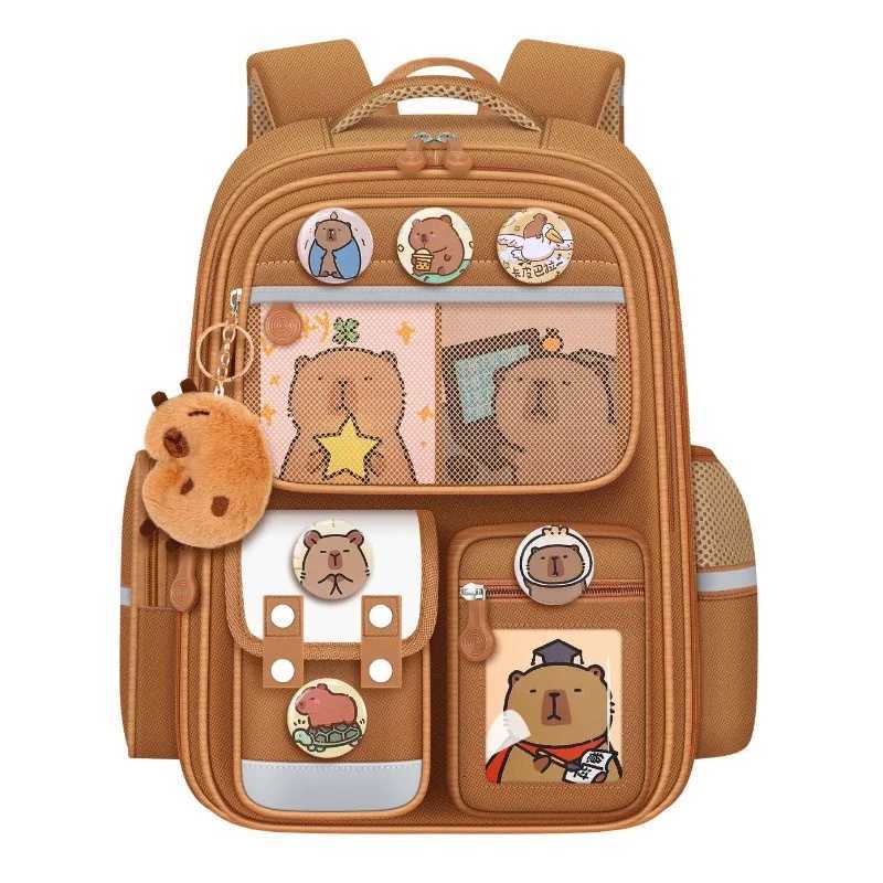 Kawaii Capybara Children School Bags for Boys Large Capacity College School Backpack Waterproof Student Schoolbag Book Bag S250723