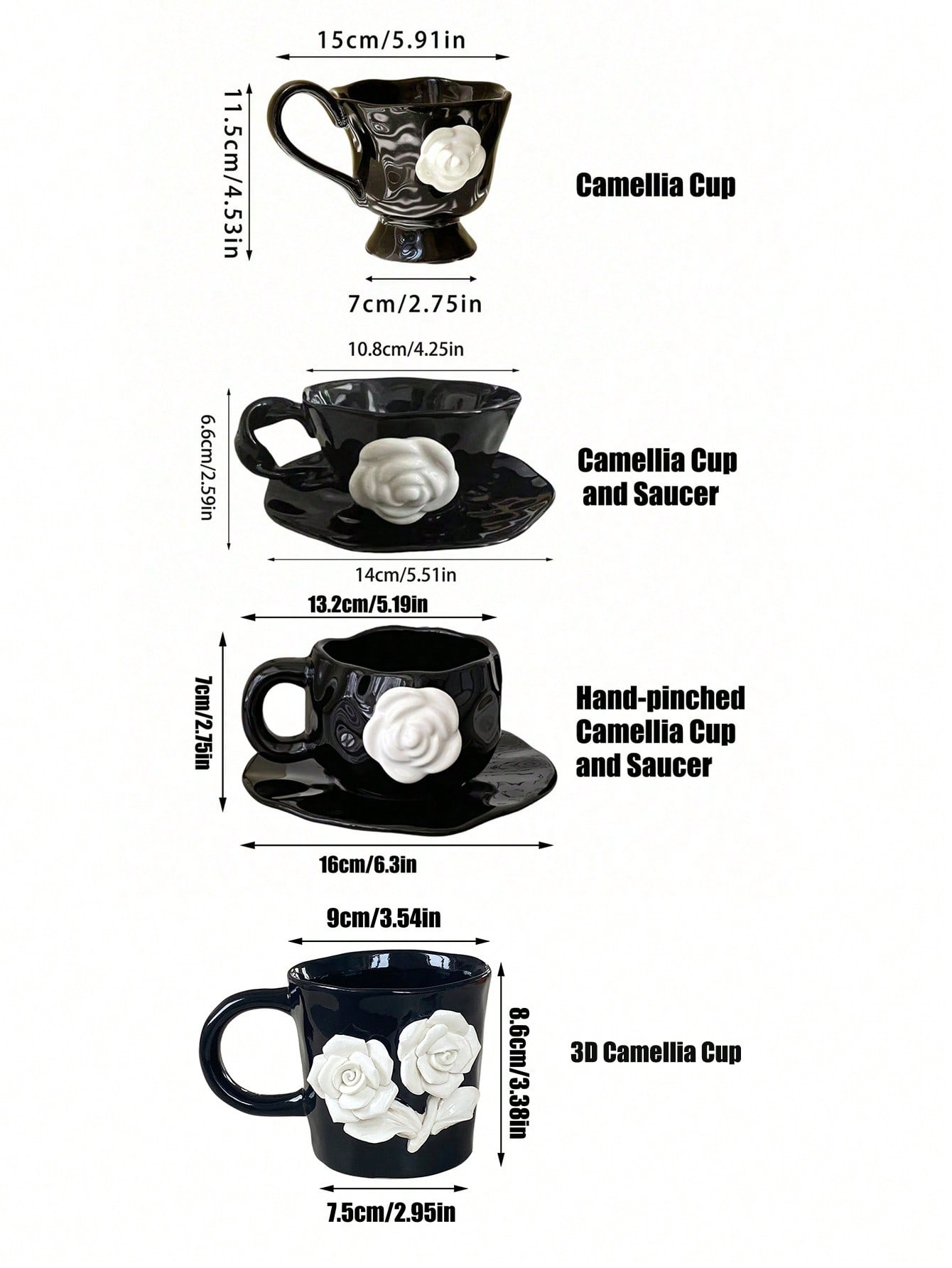 Designer Luxury Camellia Ceramic Mug 350ml Exquisite Design Tea Cup for Afternoon Tea or Coffee Back to School Gift or Souvenir Coffee Cup Gift Christ