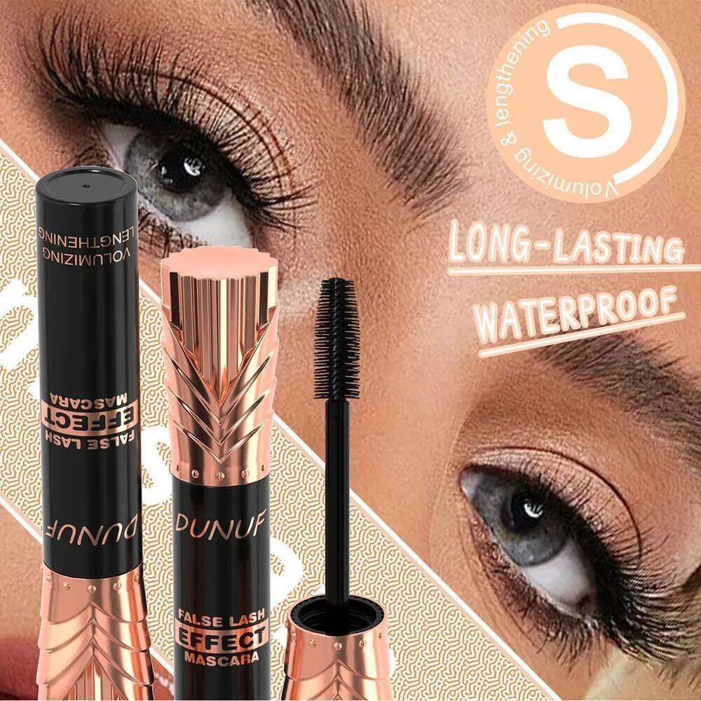 Natural Volumizing Lengthening Curling 24H Waterproof Long Lasting No Clumping Fast Dry Black Silk Fiber Mascara Cream X250722