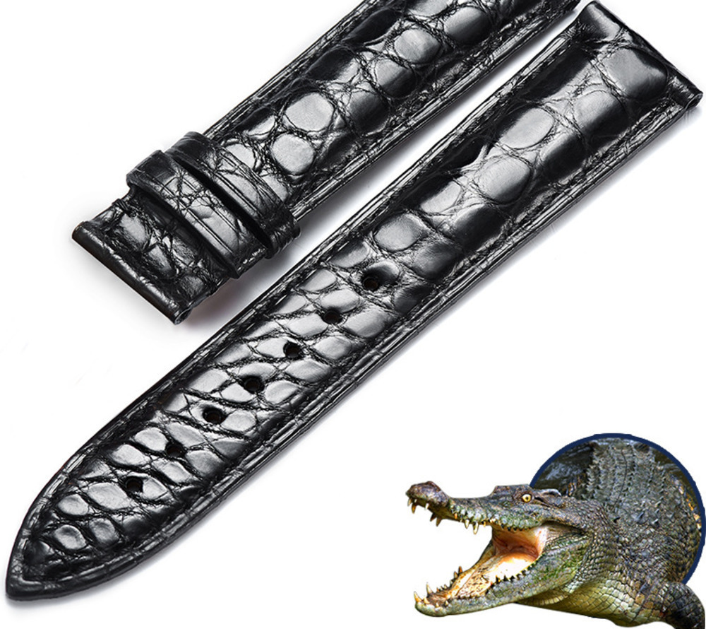 Watch Bands Two-sided Leather Watchband 14 16 18 19 20 21 22mm Genuine Leather Alligator Watch Strap Band With Butterfly Buckle 230728