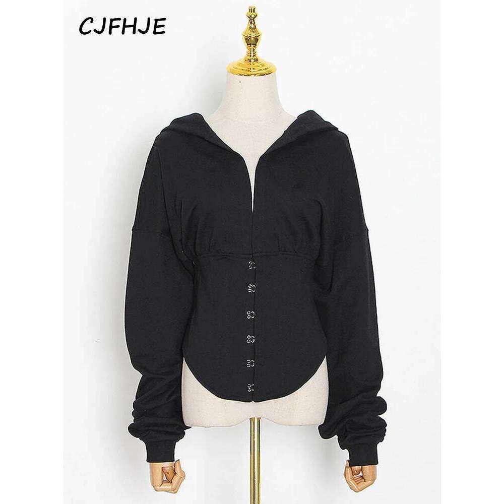 hoodie Women Bandage Corset Hoodie Spring Autumn Korean Fashion Waist Tunic Lace Up Hooded Sweatshirt Tracksuit High Street jacket