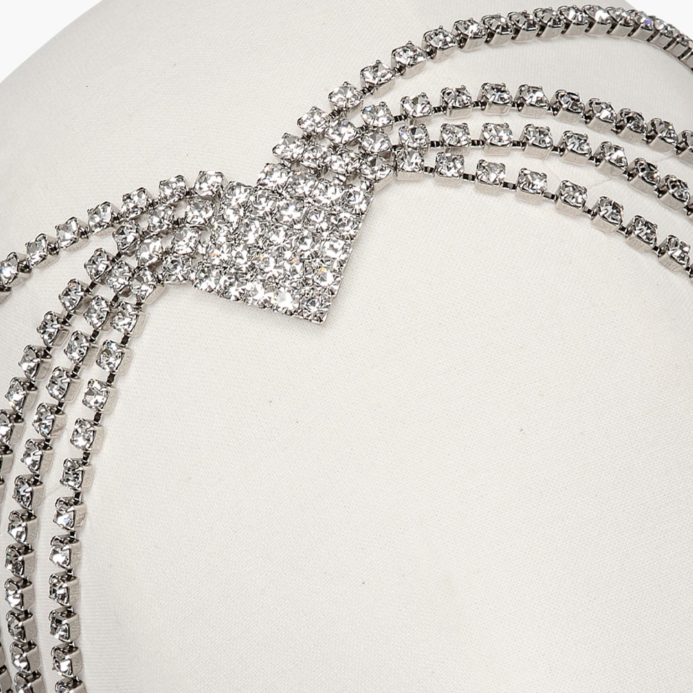Hip Hop Bohemian Headpiece Third Eye Chain Hair Accessory Multi layer Ins VVS Moissanite Studded Bridal Forehead Chain Hair Chain