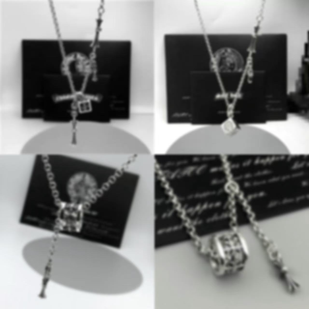 Vintage cross small waist fashion brand hip-hop dice pendant clavicle chain for men women personality double pendant necklace 520 essential gift for Valentine's Day