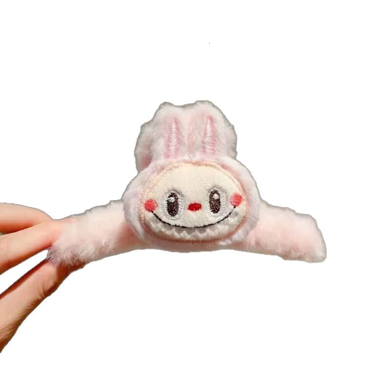 Labubu Plush Autumn Winter Large Cartoon Back of Head Clip Claw Hair Accessory
