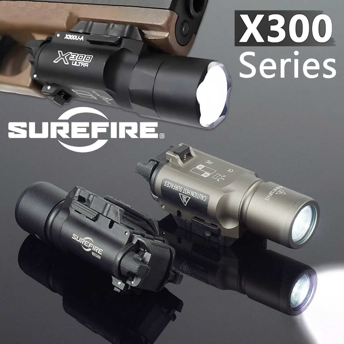 Tactical Surefire XC1 X300 LED Flashlight Metal Pistol Gun Mini Scout Torch Glock 17 19 Airsoft Weapon Light Flashlight 20mm Rail W250722