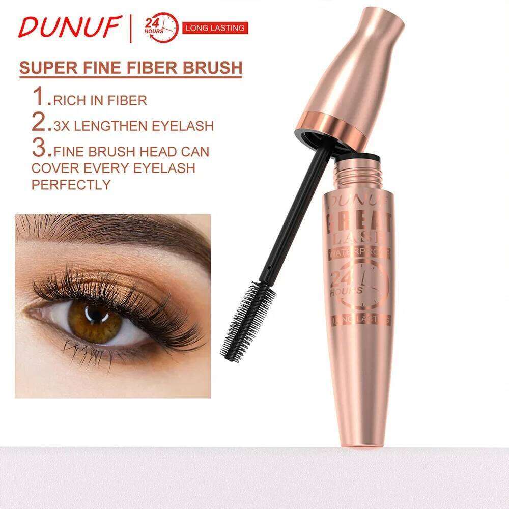 DUNUF 24H Waterproof Mascara Volumizing Lengthening & Curling Long-Lasting Full-Body Lash Effect X250722