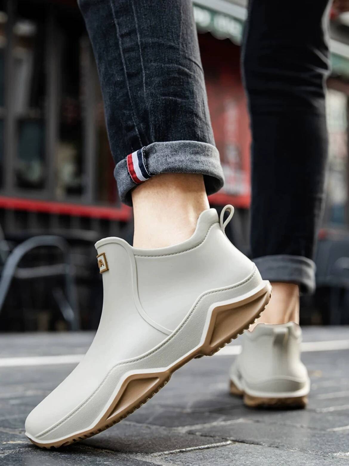 New Ankle Women Waterproof Shoes Rain Boots Men Anti-slip Wear-resistant Plush Fashion Kitchen Summer Winter ddmythur