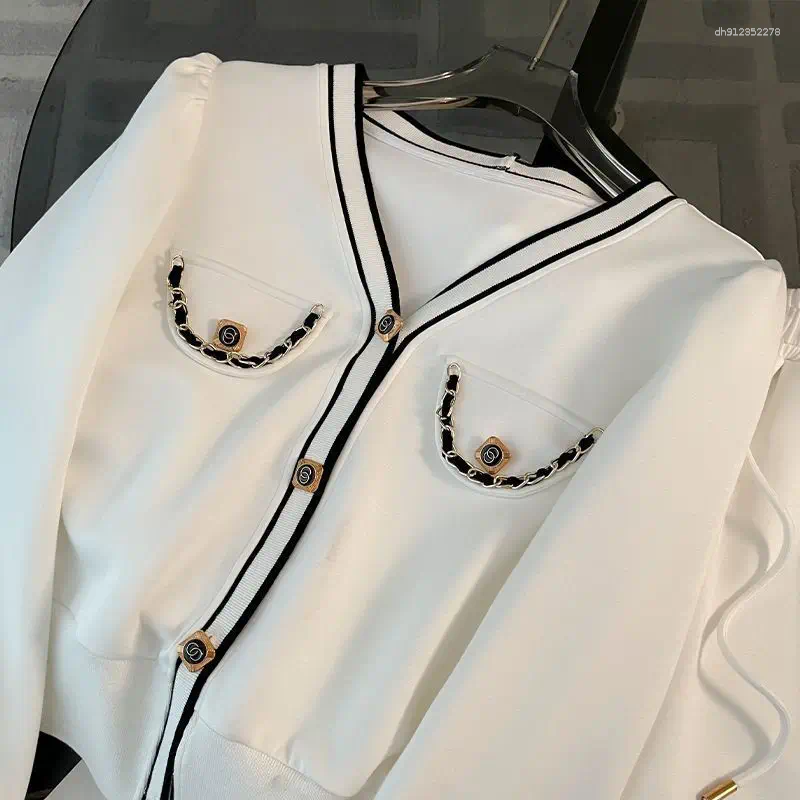 Women's Tracksuits Spring And Autumn High End Casual Sports Set Western V-neck Top Wide Leg Pants Two Piece Setj Uicy Corture Tracksuit TUES