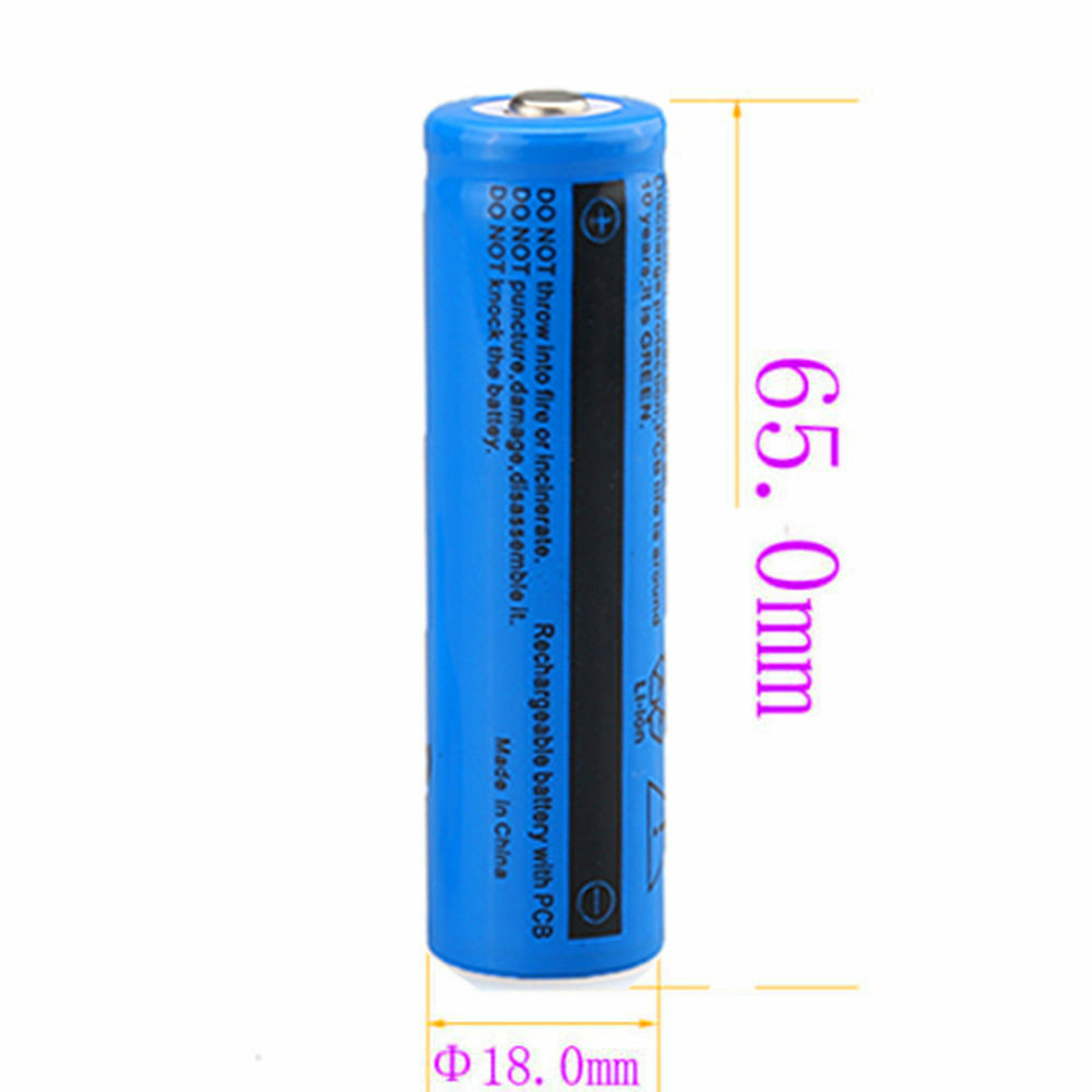 2PCS Rechargeable 18650 button top Battery 3.7V Li-Ion Battery Multipurpose Batteries + Charger