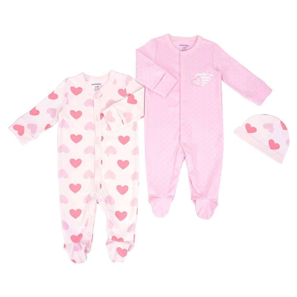 Clothing Sets Newborn Baby Fashion Set - Two Stylish Onesies with Bear Prints and Matching Hat