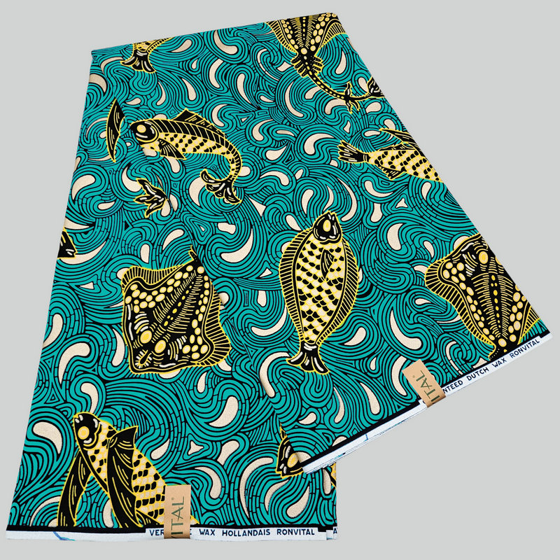 Dutch Wax Print Fabric - Shiny Golden Satin Woven Material for Fashion Designs | Machine Washable | 6 Yards Per Piece