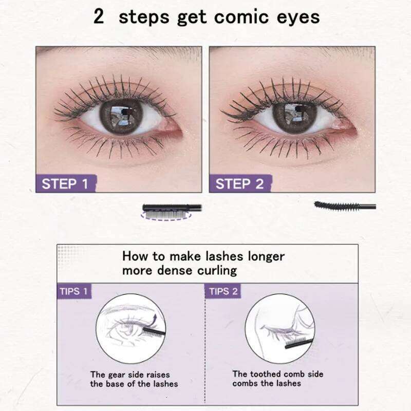 Judydoll Double-Head Mascara,Lashes Primer + Mascara,Waterproof Curling Long Thick Dense Smooth Eyelashes,Enlarge Eyes Tool X250722 X