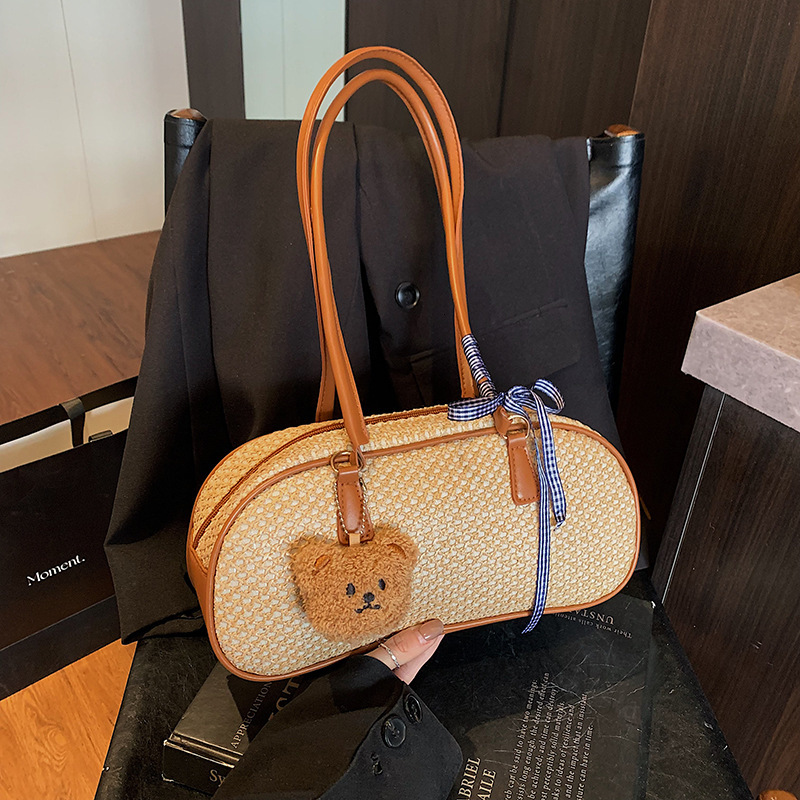 2025 Summer new women's crossbody bag large capacity women's hand woven bag new beach vacation commuting handbag new women's women'