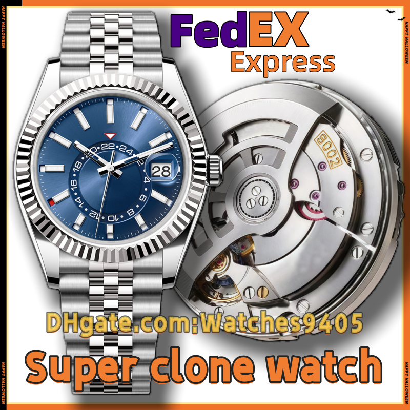 N00b Factory Watches Mens Watch Designer Watch 9002 movement Super Clone Quality Full function SKY Dweller Sapphire glass Noctilucent Waterproof 72H Power Reserve
