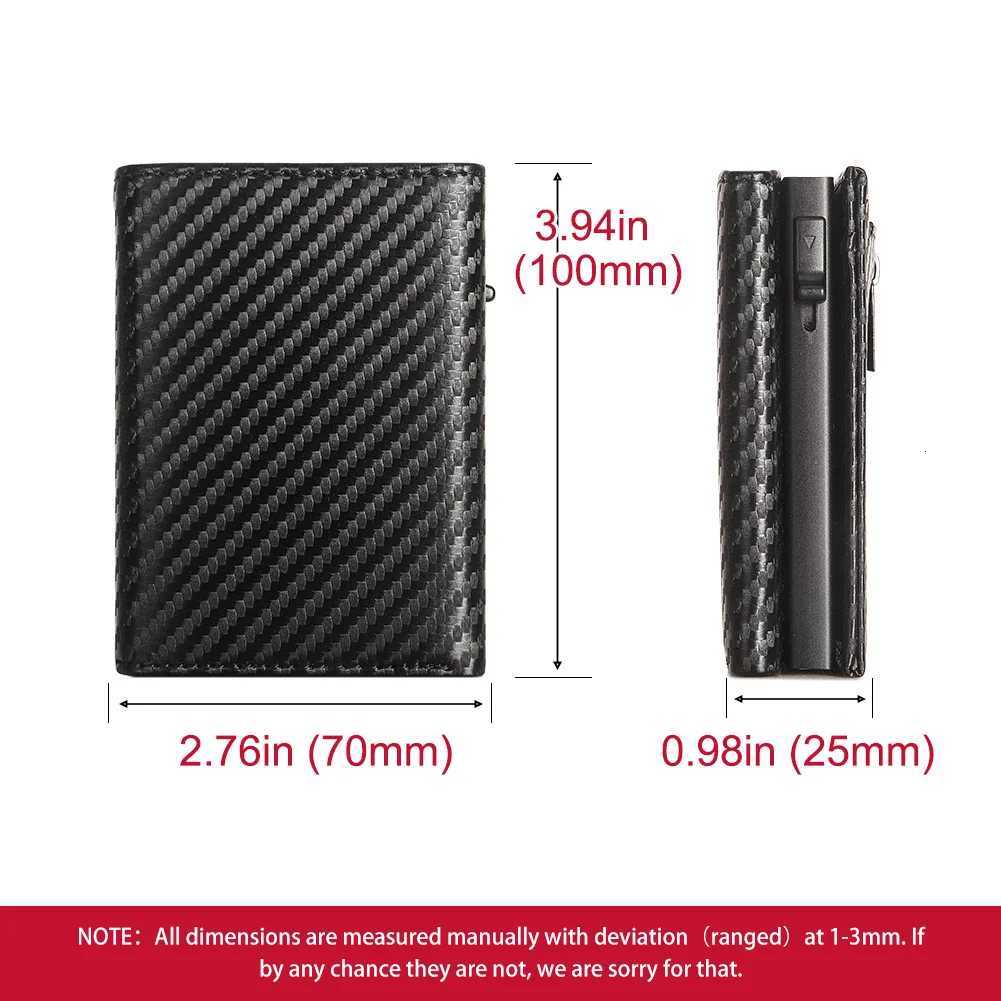 Carbon fiber Men Wallet with Aluminum Card Holder Case RFID Blocking Automatic Pop Up Cardholder Purse Business Male Money Bag G250722