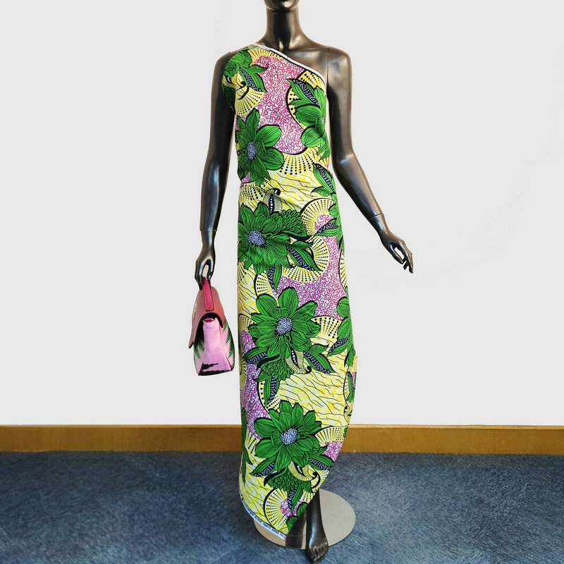 Exquisite Dutch Wax Prints Fabric - 6 Yards Long Floral Motif - Super Holland Wax Material - Cloth Ideal for Sewing Projects