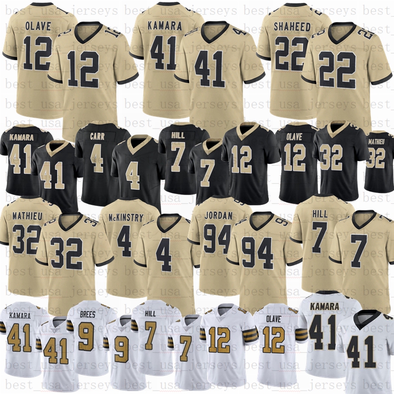 2025 New Tyler Shough McKinstry Football Jerseys 12 Chris Olave Drew Brees Spencer Rattler Tyrann Mathieu Alvin Kamara Thomas Taysom Hill Fuaga Shaheed Gleason