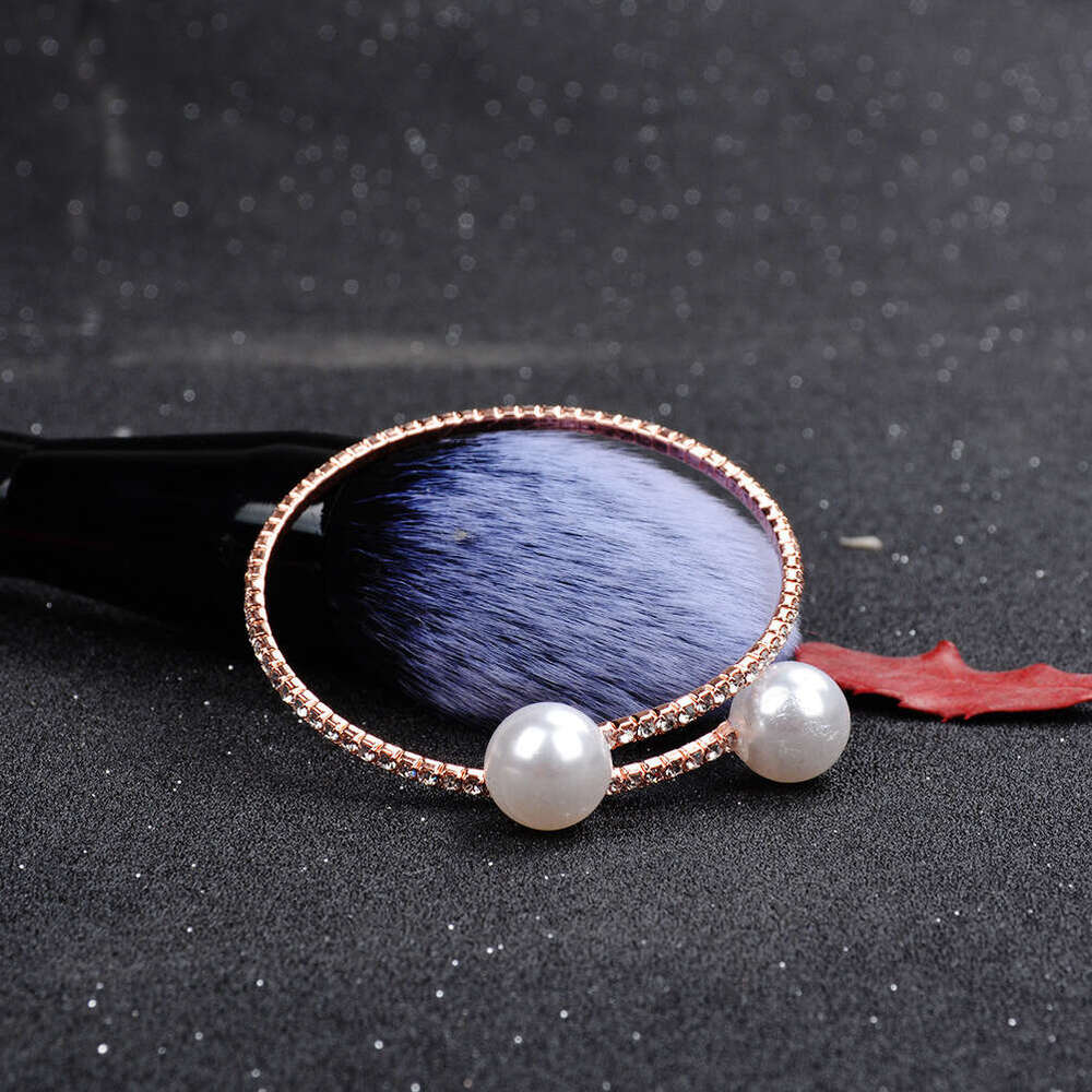 Trendy Student Jewelry Women's Daily Wear Pearl Bracelet Personalized Open Bangle