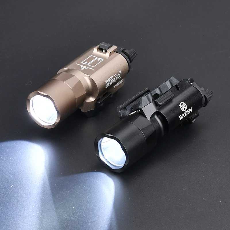 Tactical Airsoft Surefire X300U X300 Ultra 600lm LED Flashlight Rifle Weapon Pistol Scout Hunting Gun Outdoor Light Fit 20MM Rail W250722