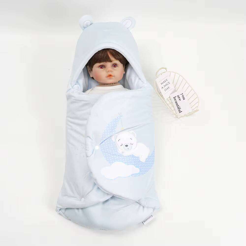 Cartoon Print 100% Organic Cotton Swaddle Autumn Winter New Sleeping Bag Knitted Baby Blanket