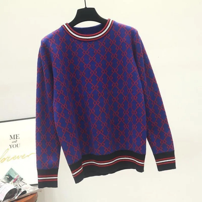 Sweet Pink Letter Jacquard Sweater for Women Formal Elegant Office Lady Winter Warm Jumper Pullover Korean Fashion Loose Y2K Top 250723