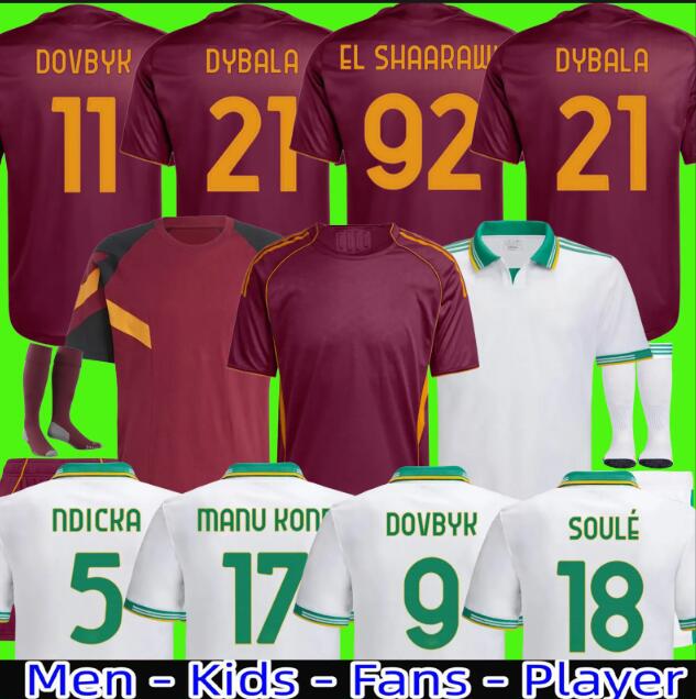 25 26 men kids soccer jersey football shirt 2025 ROMA ABRAHAM PAREDES DYBALA MANCINI E. LE FEE ZALEWSKI EL SHAARAWY ROME 66