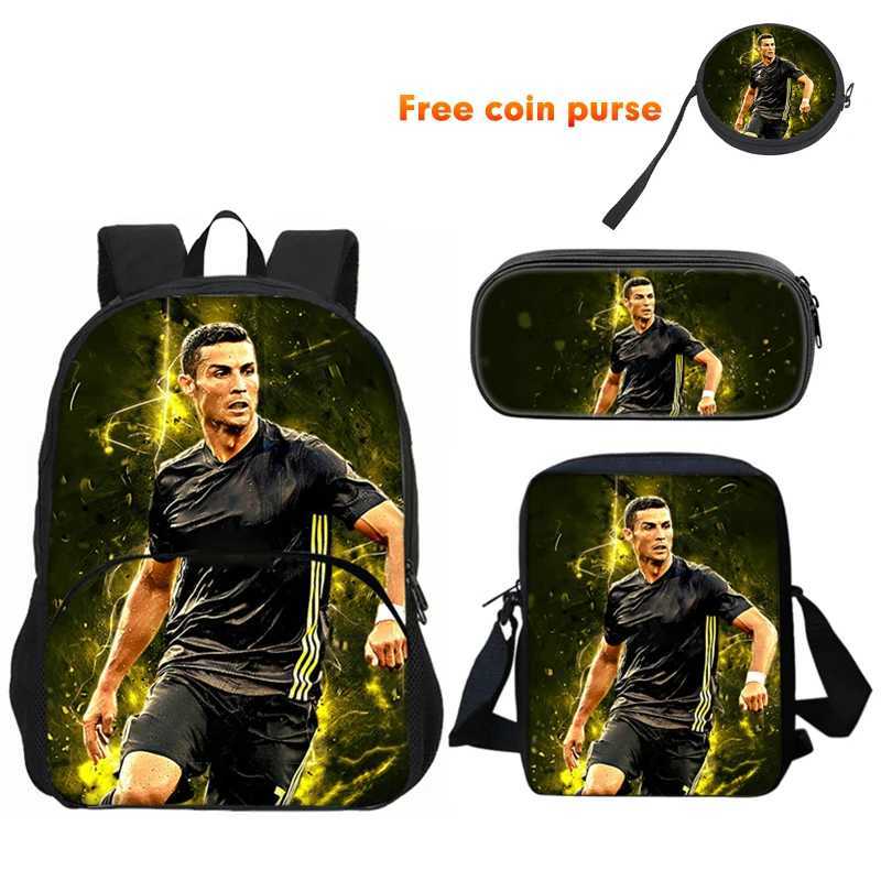 Ronaldo 3Pcs set Backpack Sport Shoulder Bag Pencil Case CR Backpack Football Star Book Bags for Boys Girls Best Gift S250723