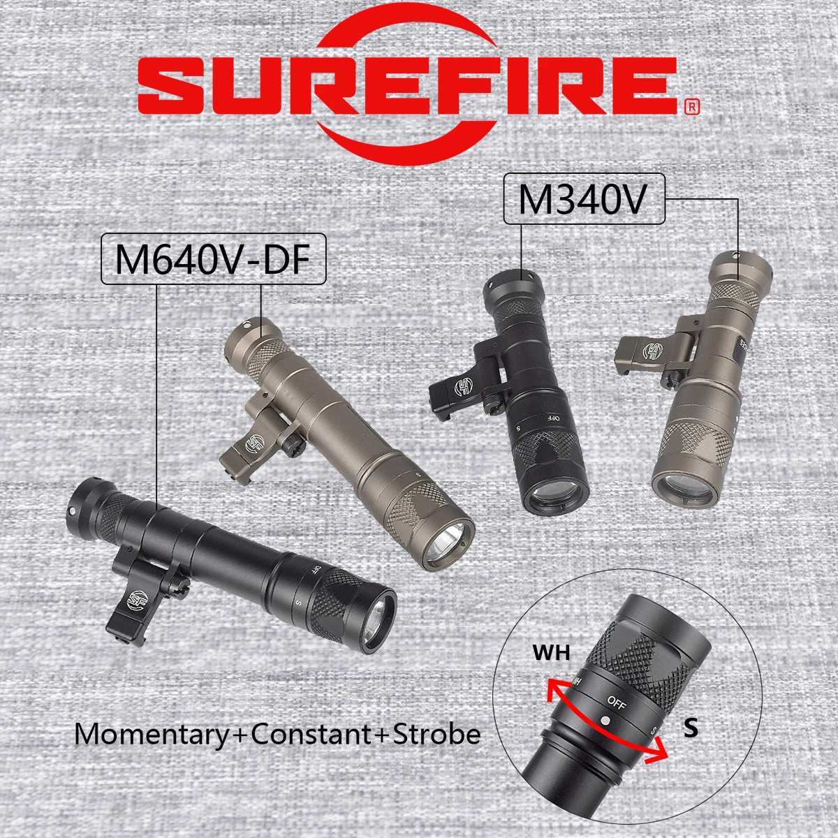Surefire Offset M340C M640DF M340V M640V Weapon Scout Flashlight LED Airsoft Weapon 20mm Rail Mount Light M-lok Rail Adapter W250722