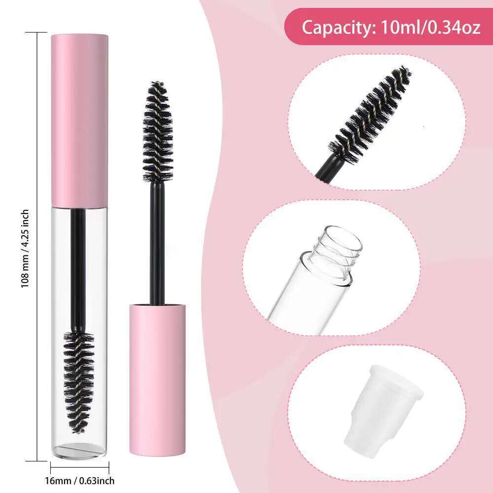 1pcs 10ml Empty Eyelashes Tube Vials Bottle Tool Fashion For Castor Oil DIY Mascara Container Set With Sier Cap mascara bottles empty