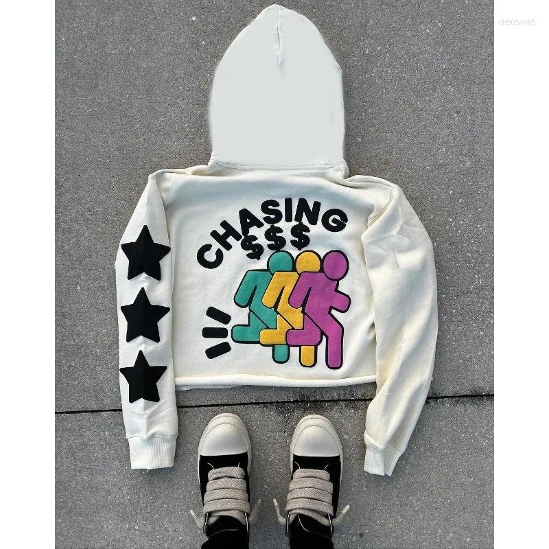 Men's Hoodies Street Wear Y2K Ins Trendy Retro Unisex 90s Gothic Harajuku Style Pullover Long Sleeved Printed Pattern Tops