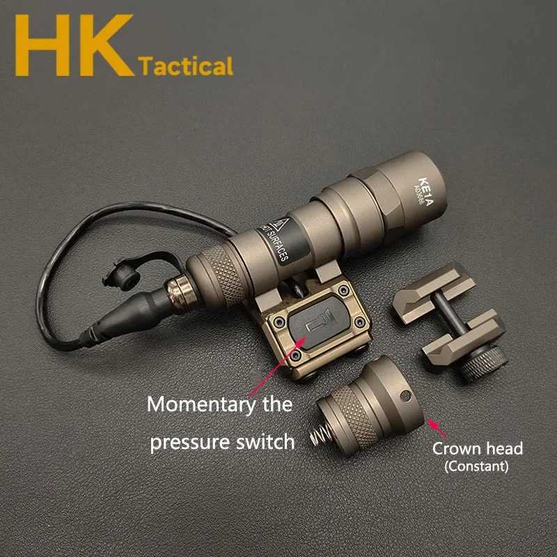 Tactical SF Surefire M600 M600B M300 M300B Airsoft Powerful Flashlight LED Modbutton Pressure Switch Scout Rifle Gun Weapon Light W250722