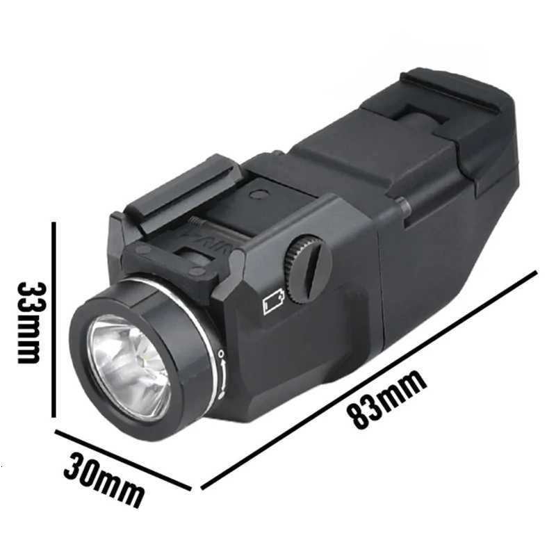 WADSN Flashlight TR-7 X 500-Lumen Compact Tactical Weapon Light Includes High Low Paddle Switches and Key Kit Black Accessories W250722